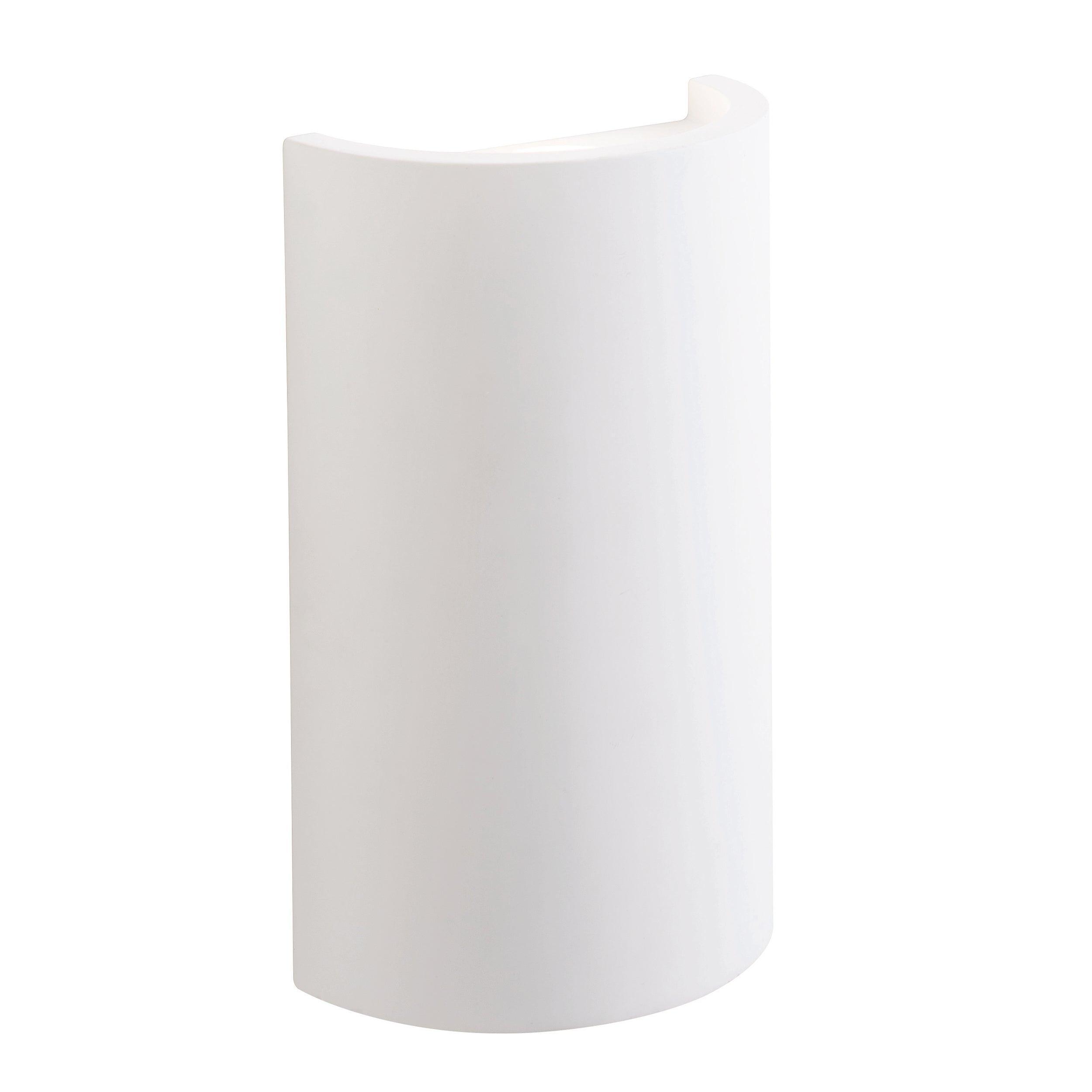 crescent white paintable plaster wall light 2 8wby saxby lighting