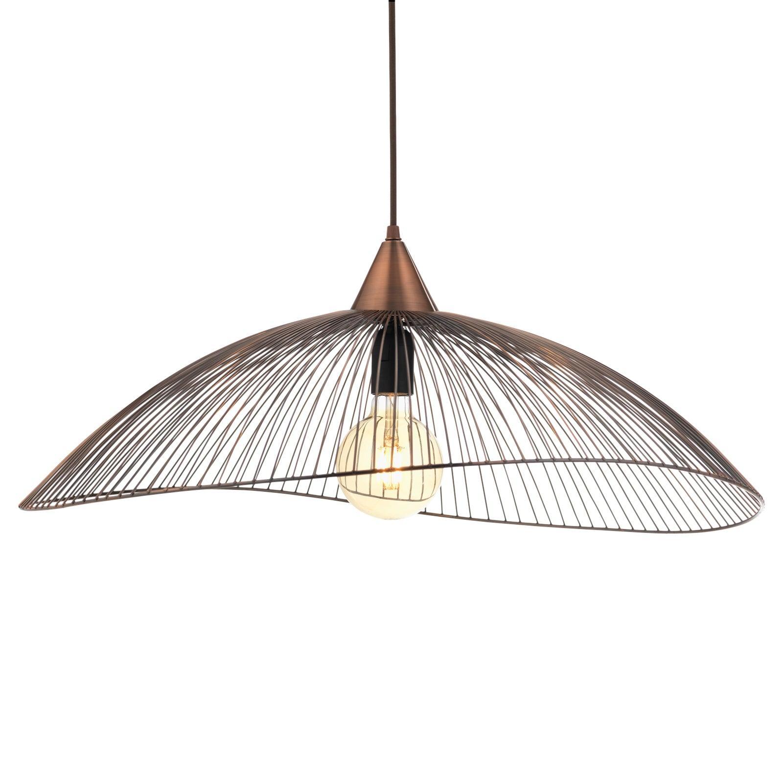 Oaks Lighting Helios Copper Single Ceiling Pendant - 66cm-Ceiling Pendant Lights-Oaks Lighting-1-Tiffany Lighting Direct