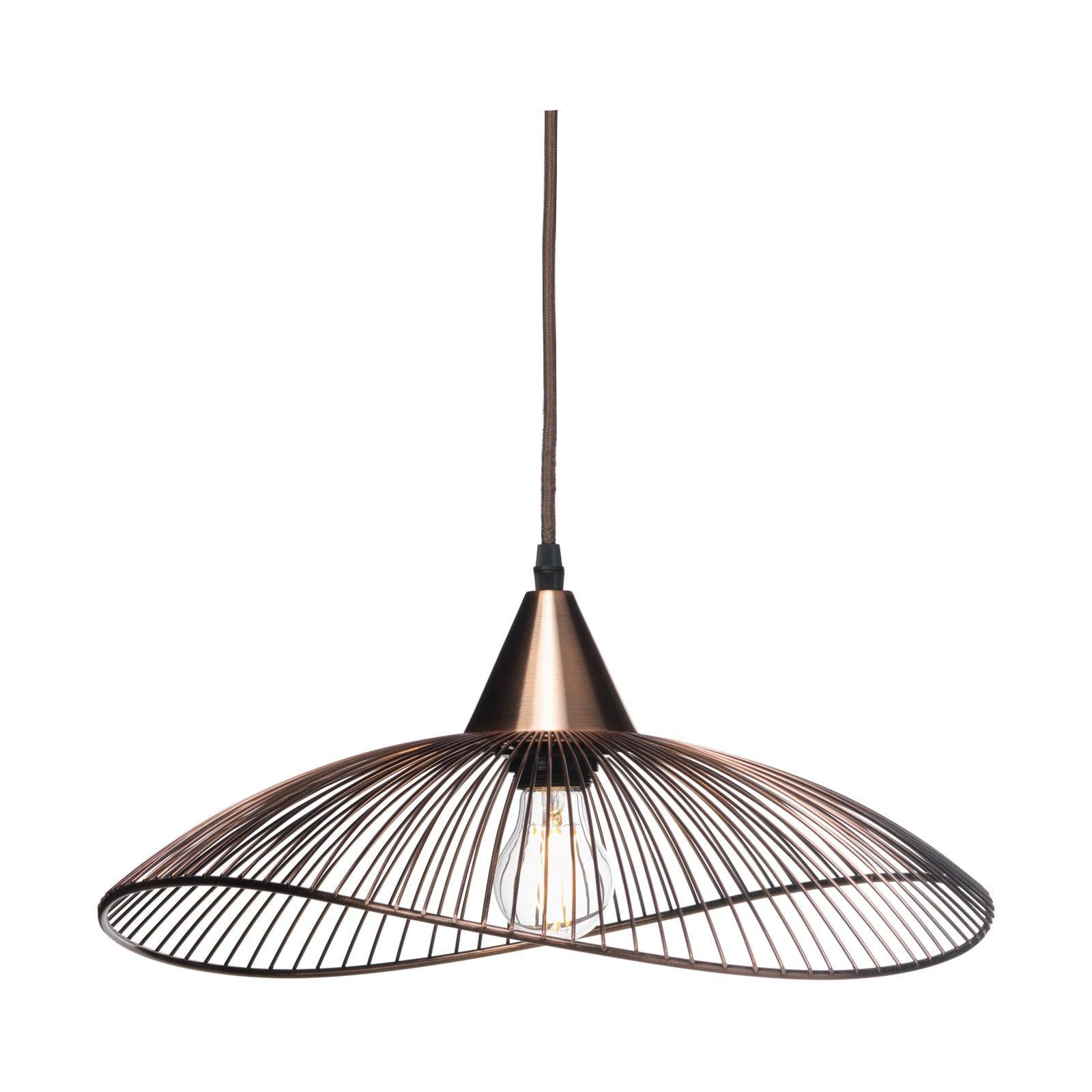 Oaks Lighting Helios Copper Single Ceiling Pendant - 42cm-Ceiling Pendant Lights-Oaks Lighting-1-Tiffany Lighting Direct