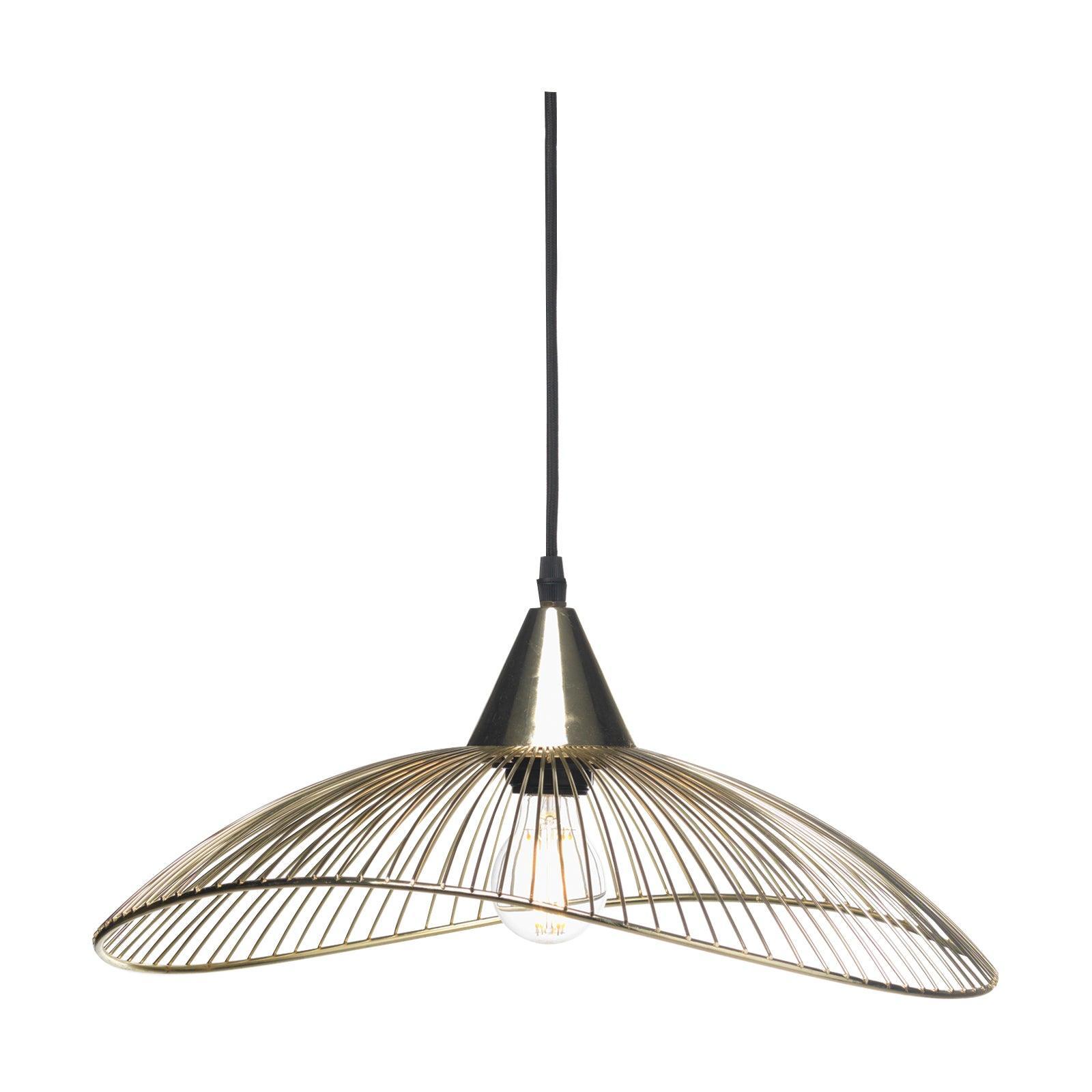 Oaks Lighting Helios Gold Single Ceiling Pendant - 42cm-Ceiling Pendant Lights-Oaks Lighting-1-Tiffany Lighting Direct