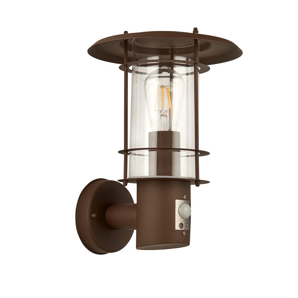 edgeware outdoor rust brown porch wall light pir by searchlighting lighting, living room image
