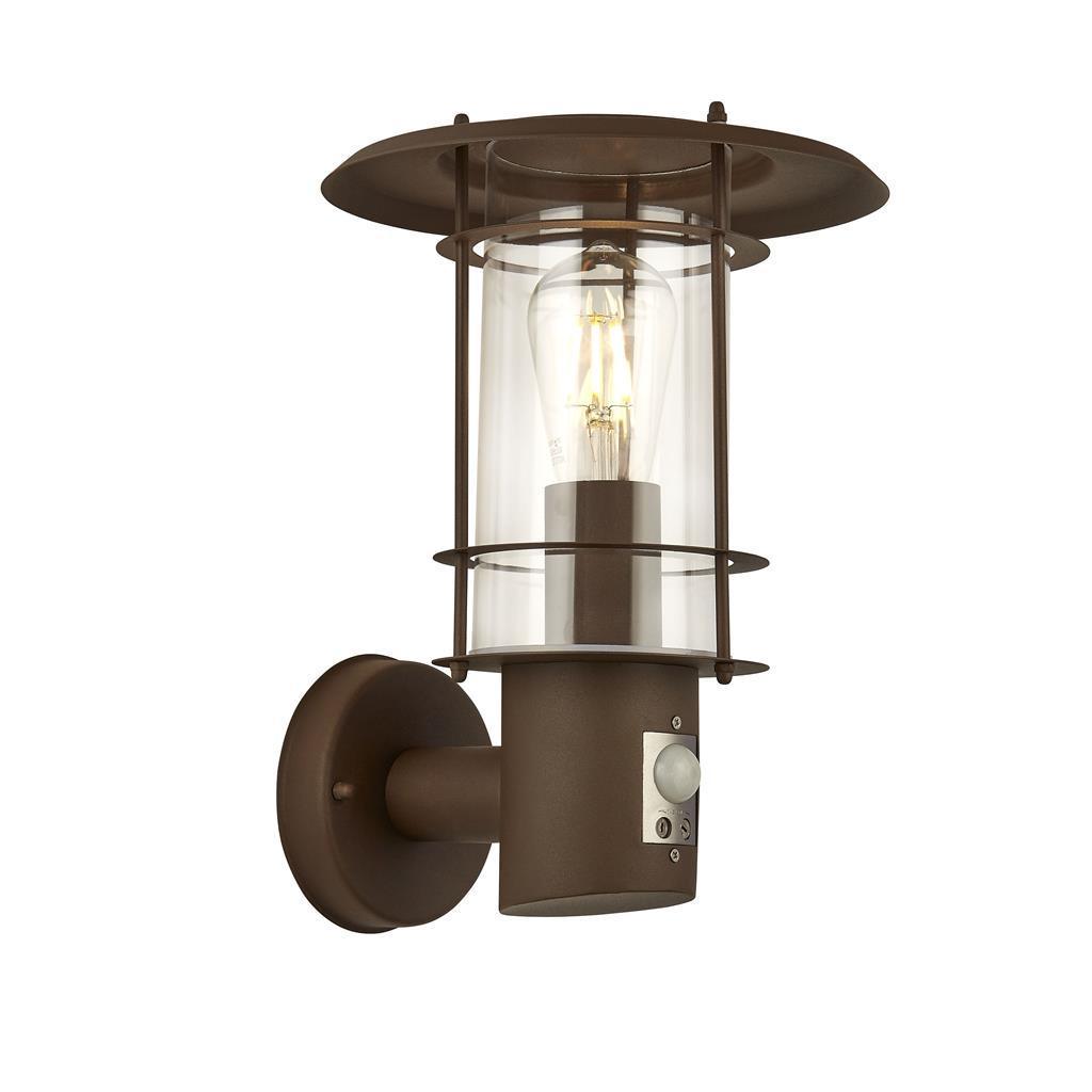 edgeware outdoor rust brown porch wall light pir