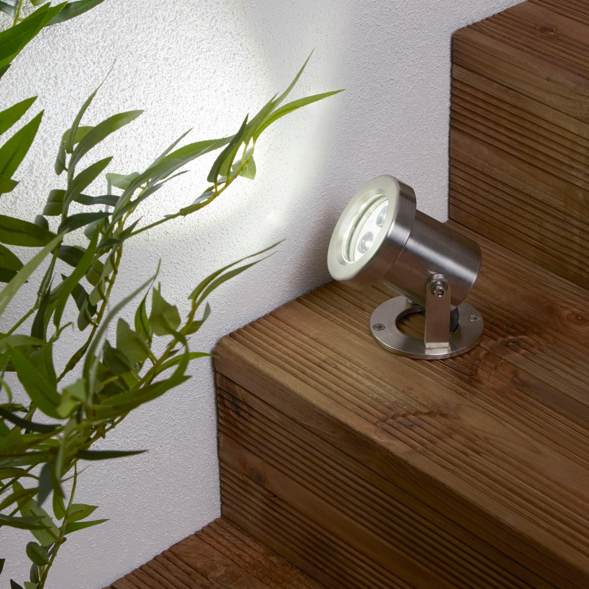 spikey outdoor led stainless steel spotlight 6223ss by searchlighting lighting, living room image