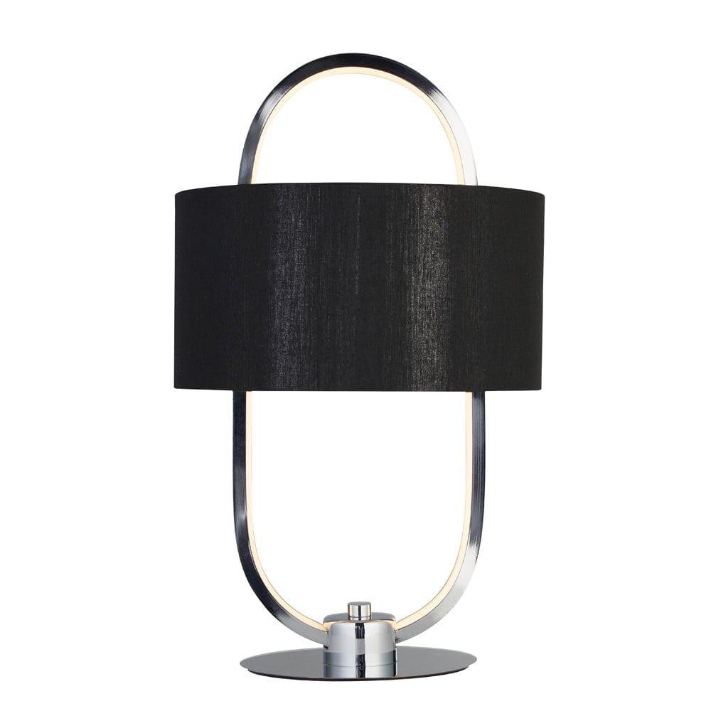 Searchlight Madrid Chrome LED Ceiling Pendant With Black Shade-Ceiling Pendant Lights-1-Tiffany Lighting Direct