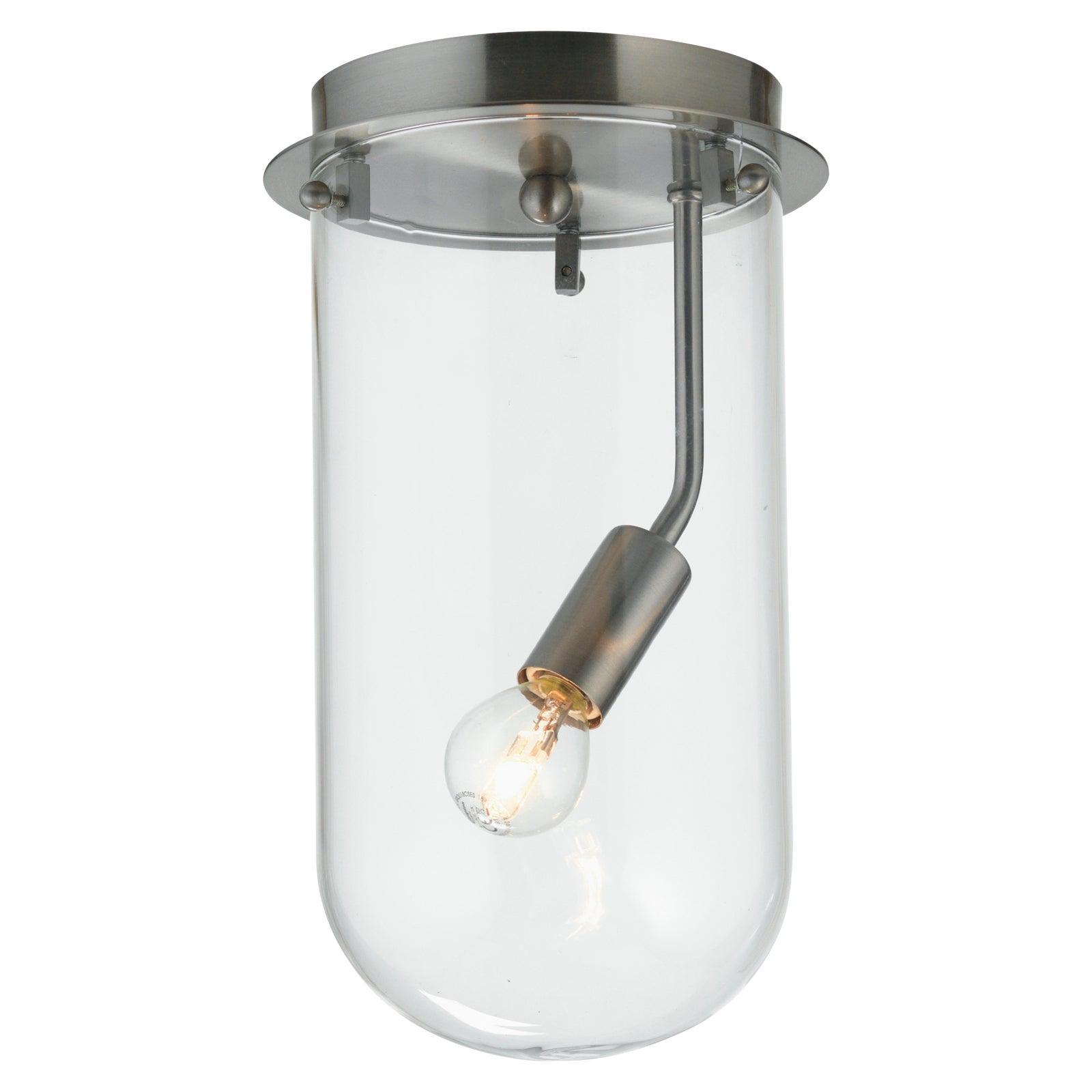 Oaks Lighting Mack Antique Chrome & Glass Flush Light Living room Image