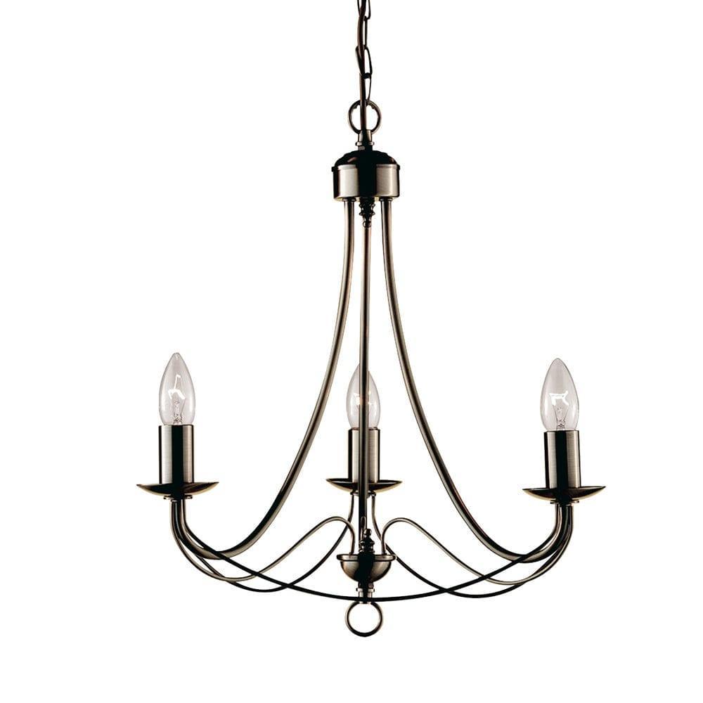 Maypole 3 Light Antique Brass Ceiling Pendant Searchlight-Ceiling Pendant Lights-1-Tiffany Lighting Direct