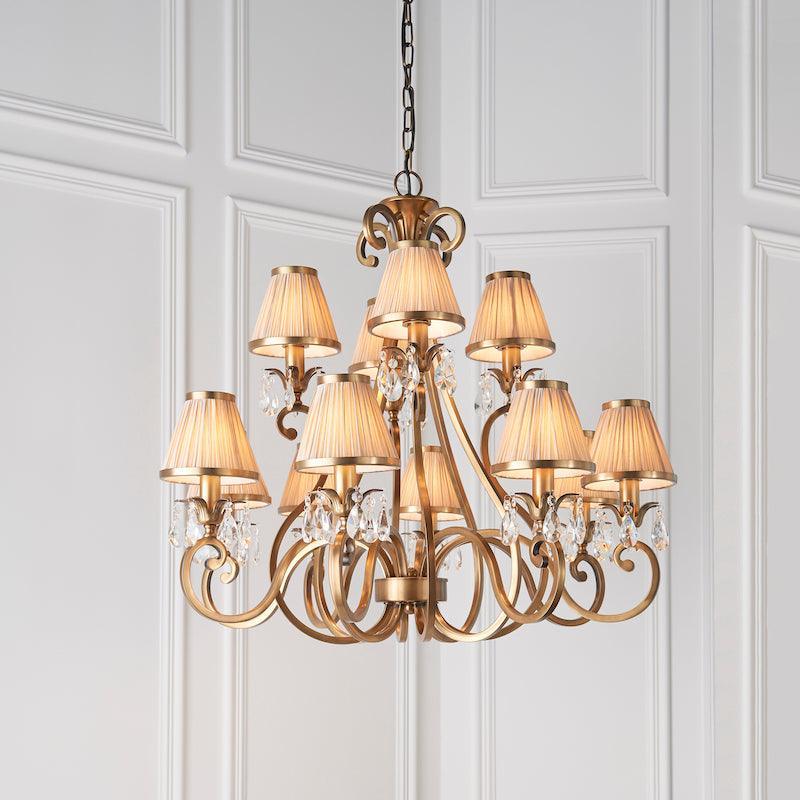 Oksaana brass chandelier 63521 living room close up