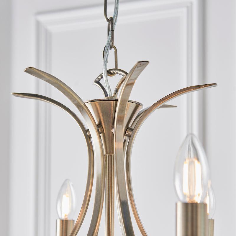 Interiors 1900 Penn 6 Light Brushed Brass Finish Chandelier-Interiors 1900-15-Tiffany Lighting Direct