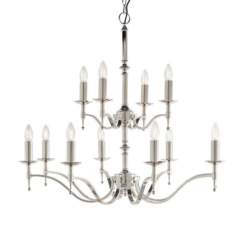 Stanford nickel 12 light chandelier ca1p12n