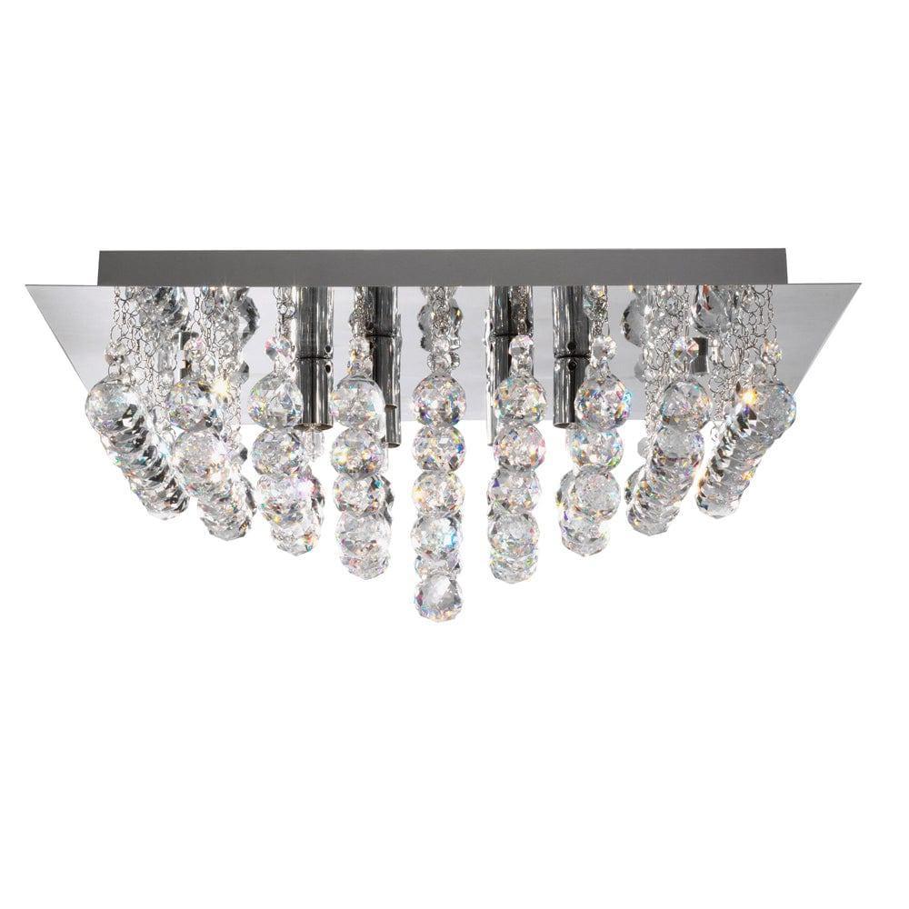 hanna 4 lt crystal chrome square flush bathroom ceiling light