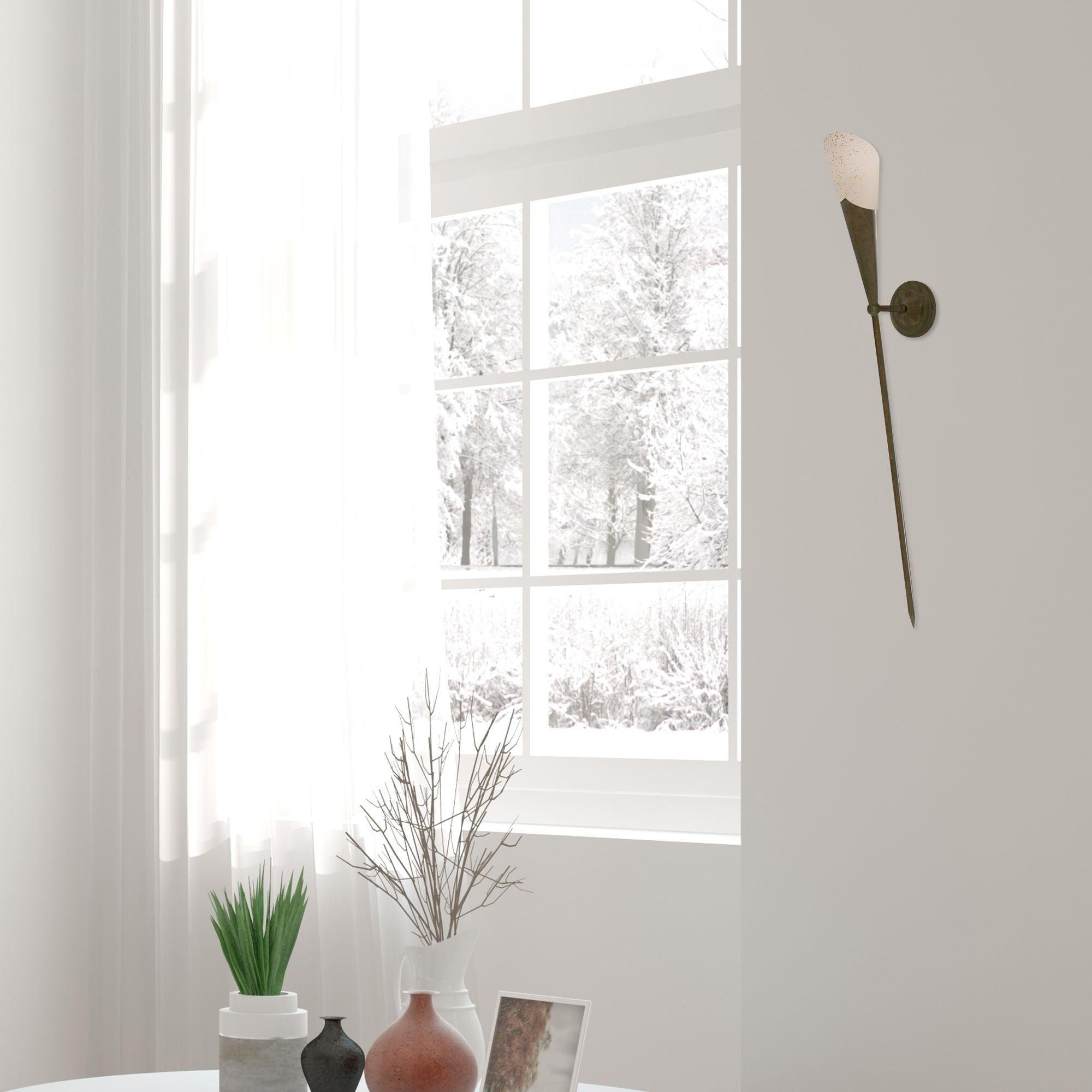 Montreal Rustic Brown/Scavo Glass Long Tail Torch Wall Light