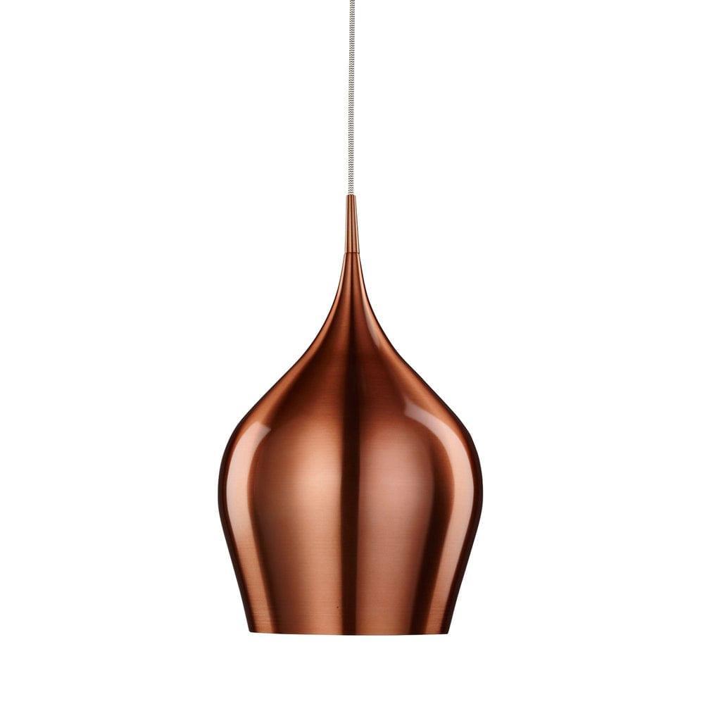 Searchlight Vibrant 1 Light Metal Copper Pendant - 26cm-Ceiling Pendant Lights-1-Tiffany Lighting Direct