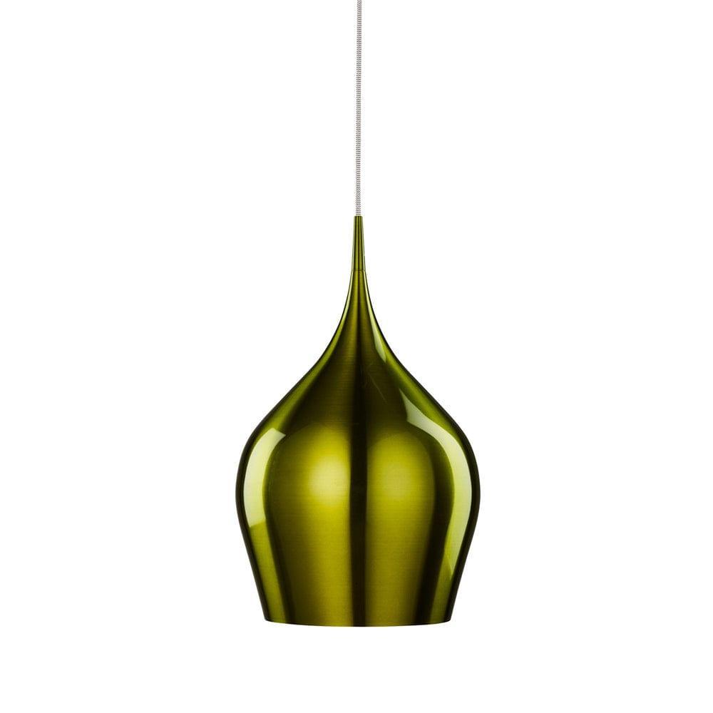 Searchlight Vibrant 1 Light Metal Green Pendant - 26cm-Ceiling Pendant Lights-1-Tiffany Lighting Direct