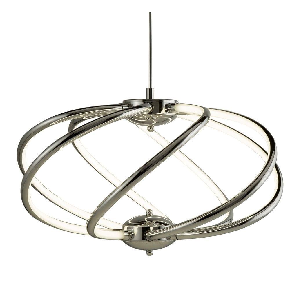 Searchlight Magic 7 Curved Arm LED Chrome Ceiling Pendant-Ceiling Pendant Lights-1-Tiffany Lighting Direct