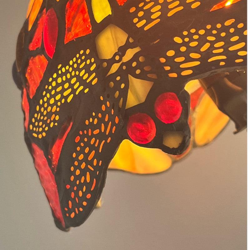 minster 8 inch orange tiffany dragonfly table lamp mDining room lighting