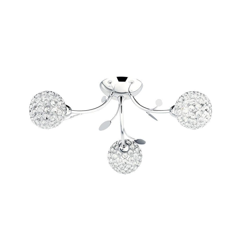 Bellis II 3 Light Semi-Flush Chrome Ceiling Light Living room Image