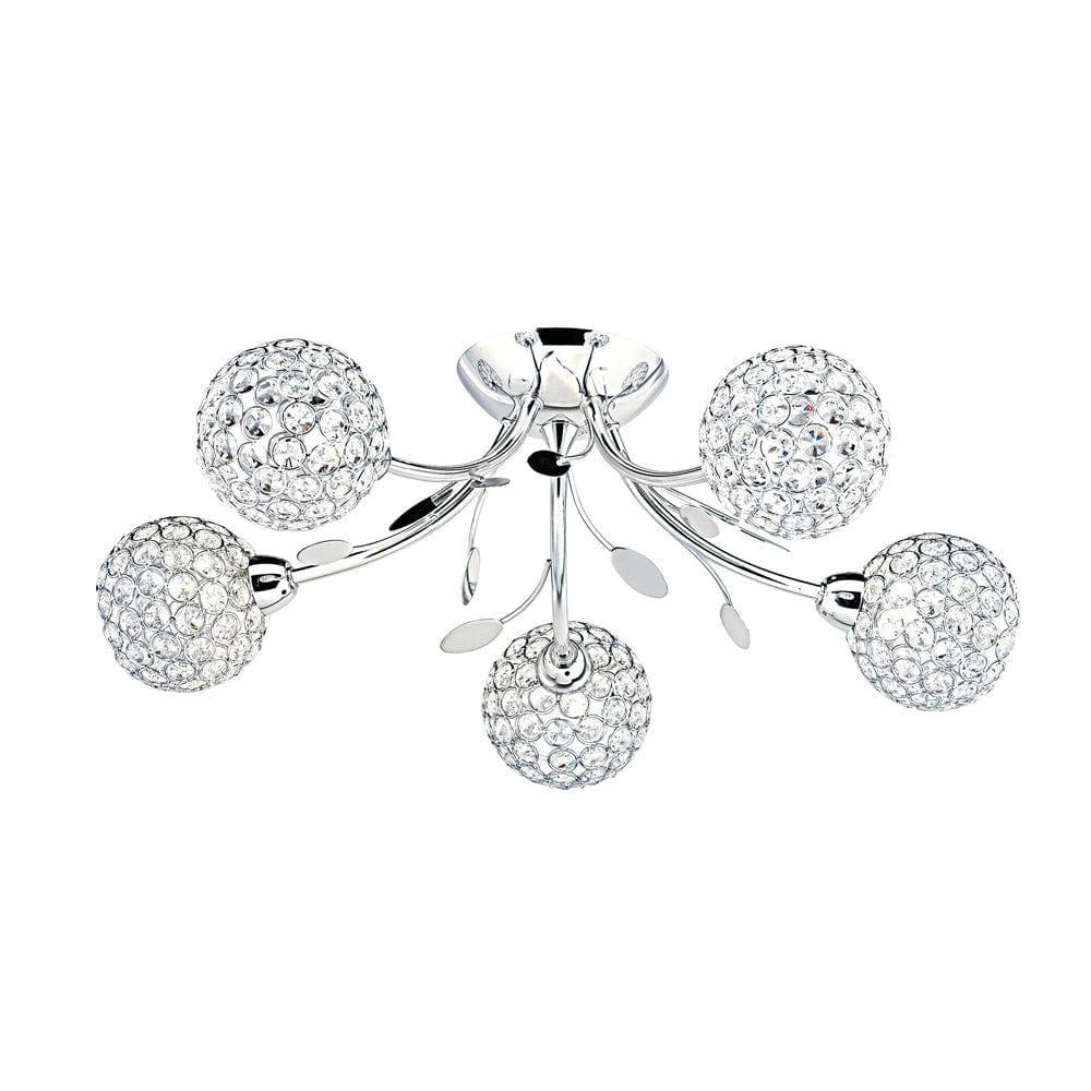 Bellis II 5 Light Semi-Flush Chrome Light - Glass Deco Shades Living room Image