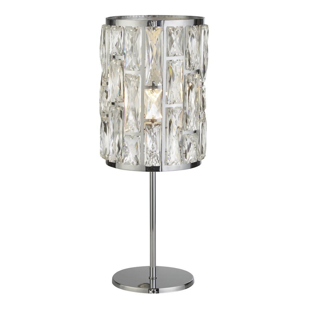 Bijou 1 Light Chrome Table Lamp With Crystal Glass 1