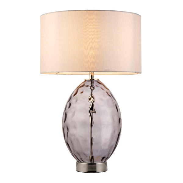 Porter Grey Glass Touch Table Lamp - Vintage White Shade-Living Lights-Living-Room-Tiffany Lighting Direct-[image-position]