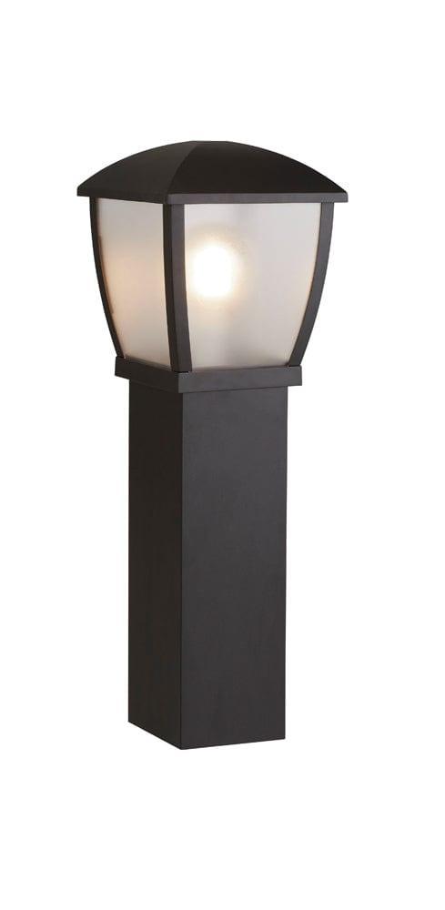 seattle black with clear frosted panels outdoor post 73cm height