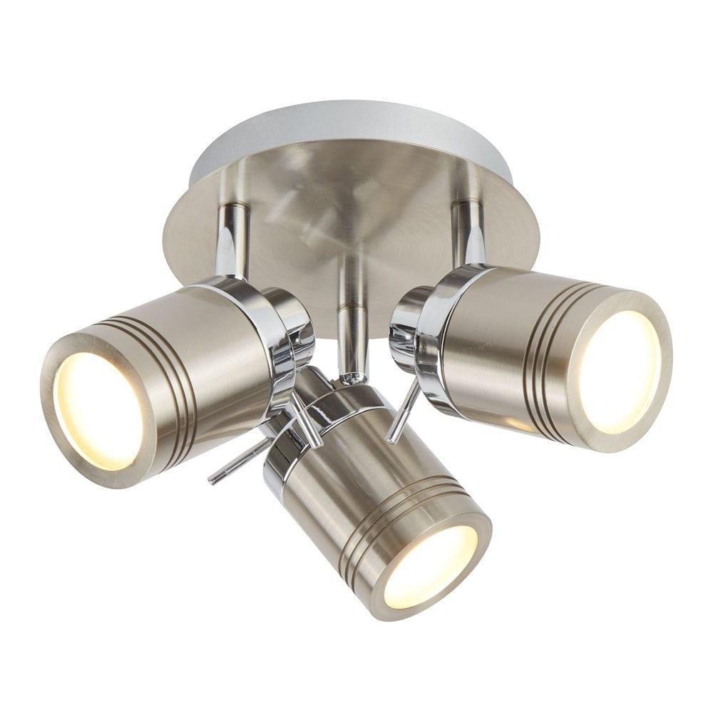 samson 3 lt silver bathroom adjustable spotlight ceiling flush
