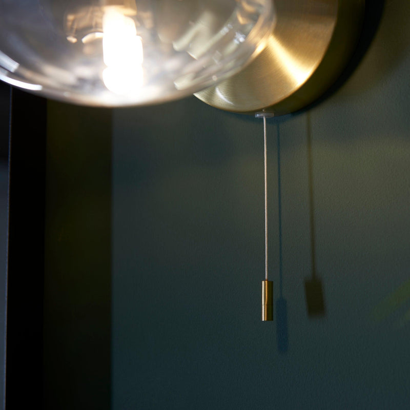 Trocadero Art Deco Brass Bathroom Wall Light - Glass Shade new bedroom image