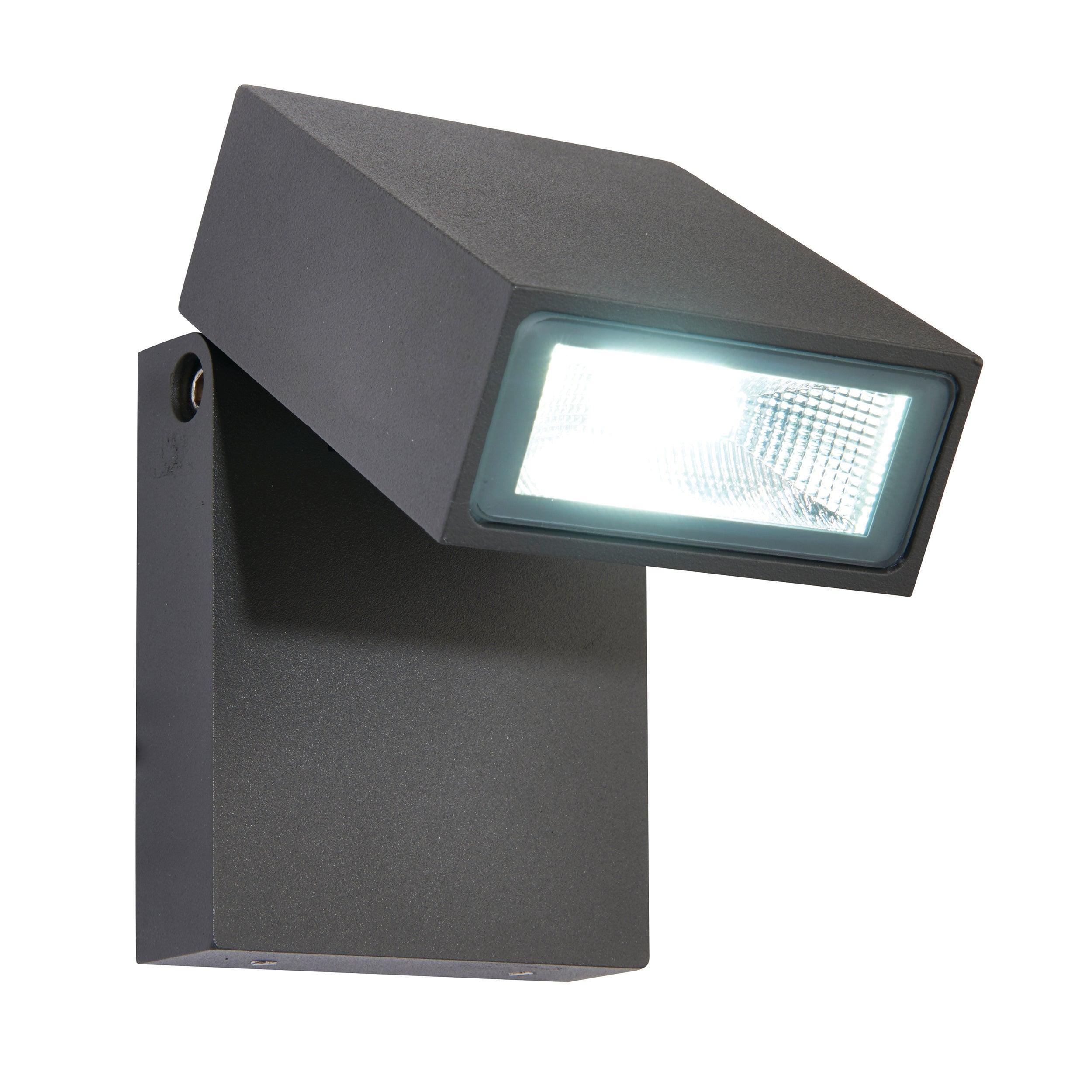 morti led grey adjustable outdoor wall light ip44 10wby saxby lighting