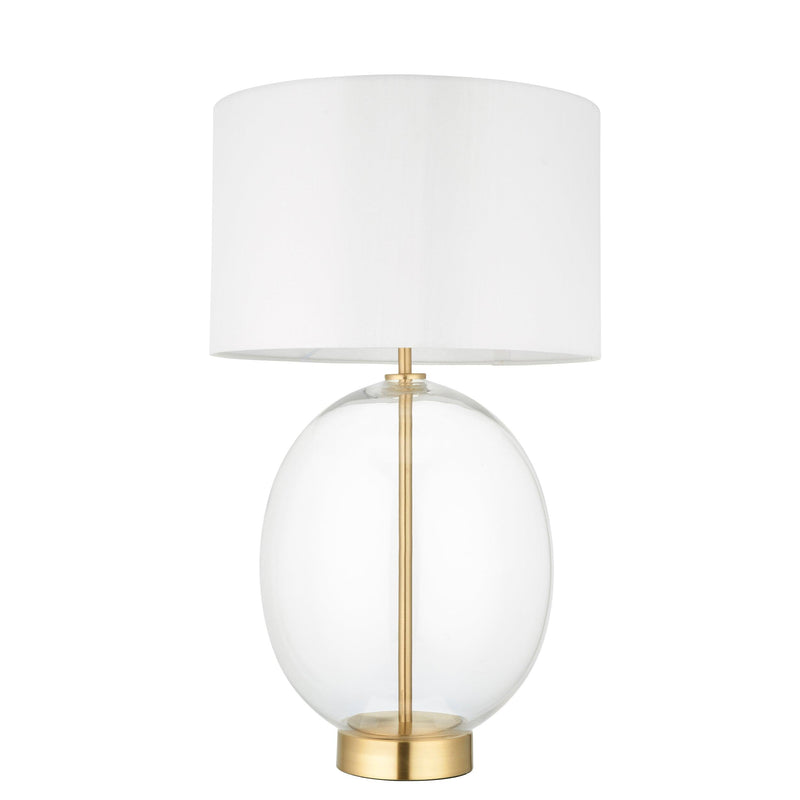 Linear Brass & Oval Glass Touch Table Lamp - White Shade-Living Lights-Living-Room-Tiffany Lighting Direct-[image-position]