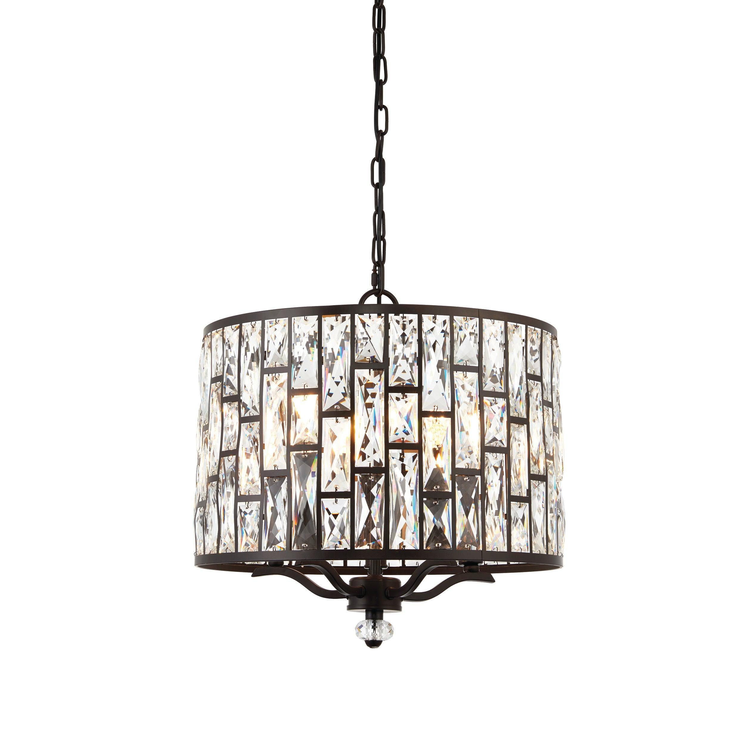 Endon Belle 5 Light Clear Glass Crystal Ceiling Pendant-Ceiling Pendant Lights-Endon Lighting Living Room Close Up Lighting Tiffany Lighting Direct