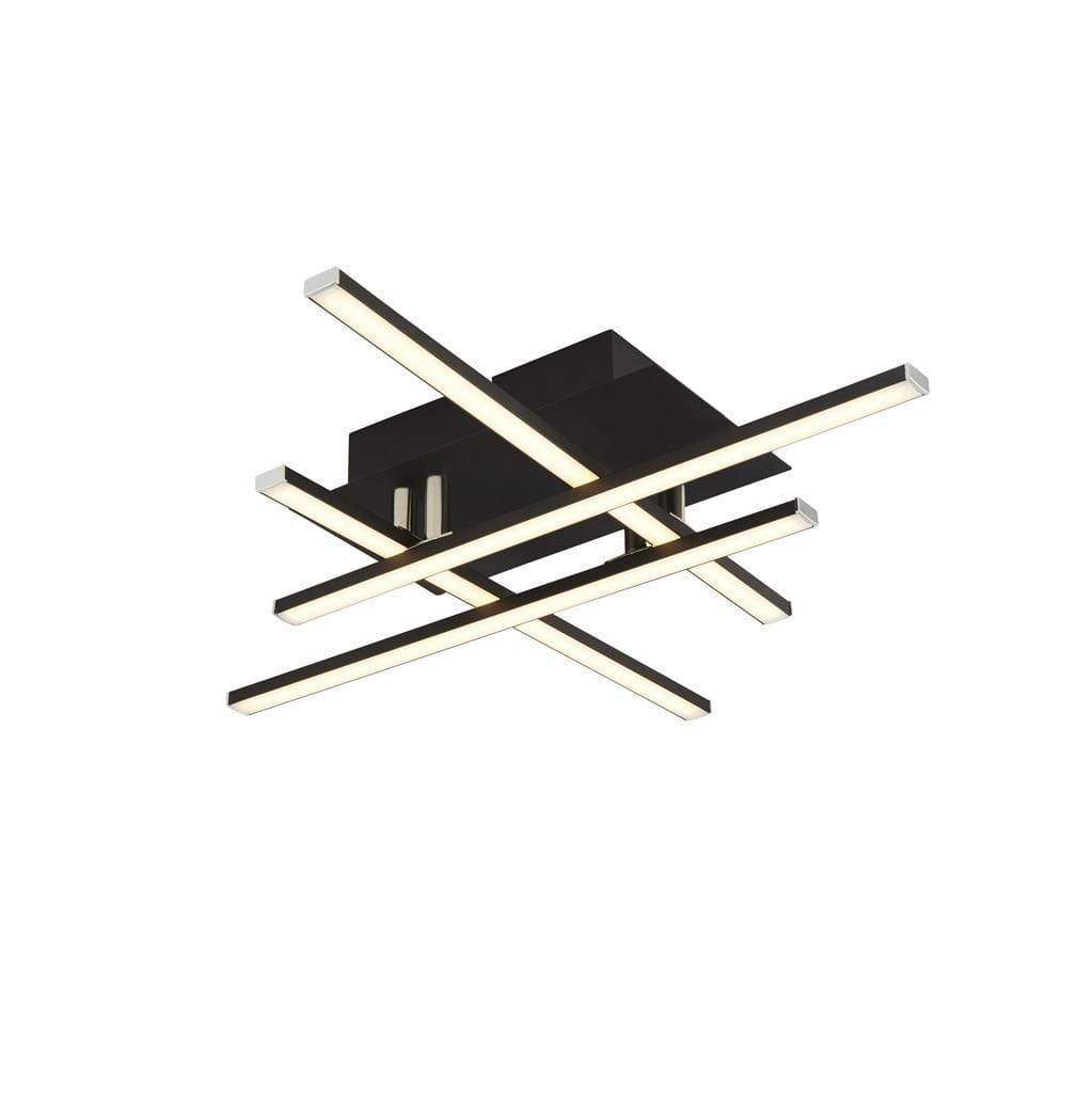 Searchlight Matrix 4 Light Black LED living room Ceiling Flush Image 1