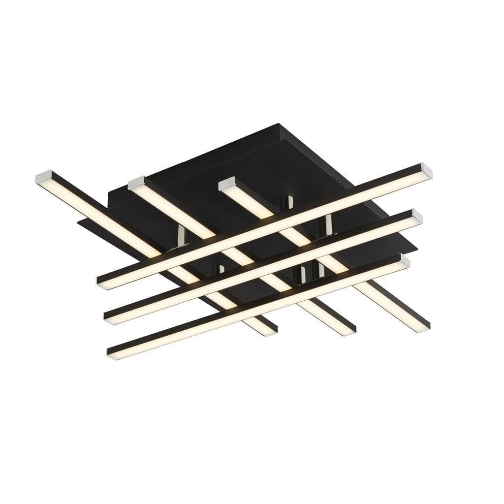 Searchlight Matrix 6 Light Black LED living room Ceiling Flush Image 1