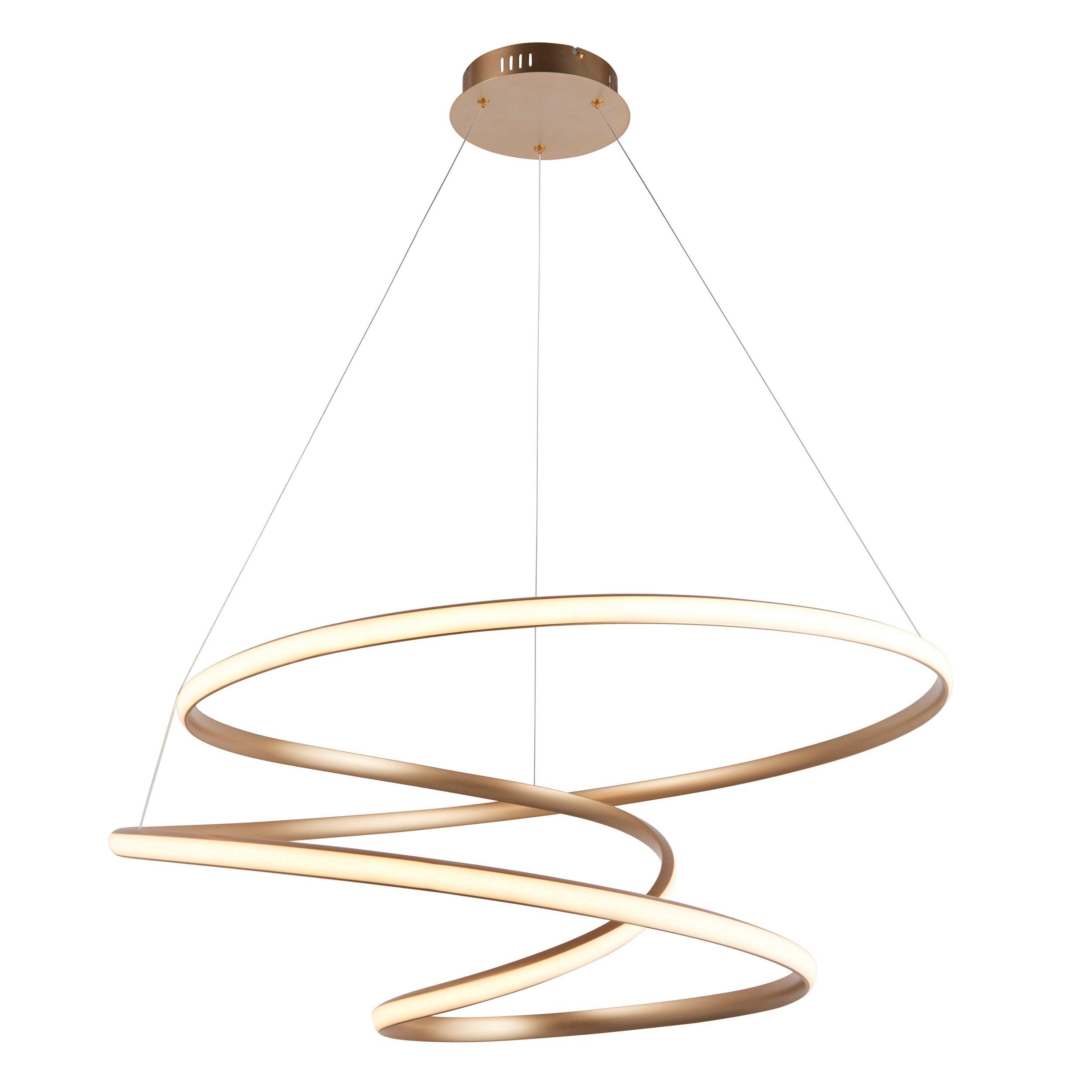 Helice Modern Spiral Gold LED Ceiling Pendant Light-Ceiling Pendant Lights-Living Lights-1-Tiffany Lighting Direct