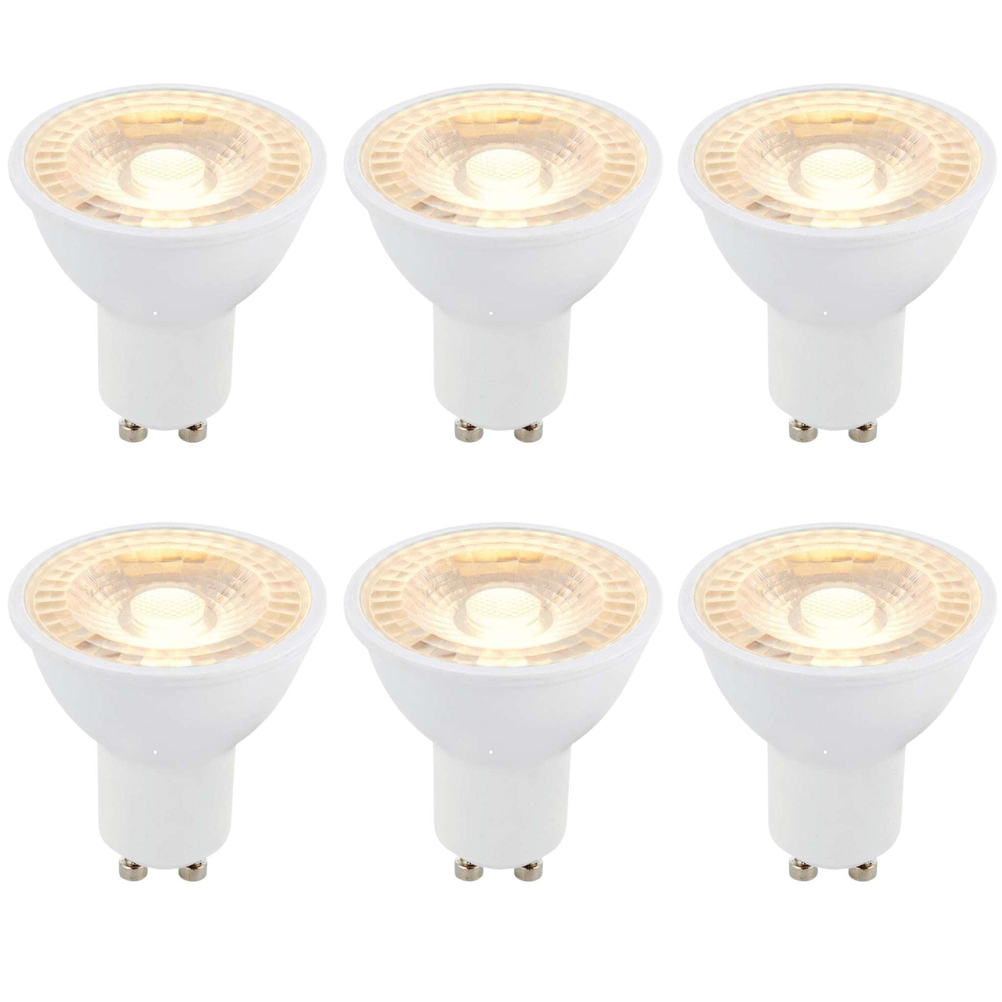 6 X GU10 LED 6W 38 Degree Warm White Bulb