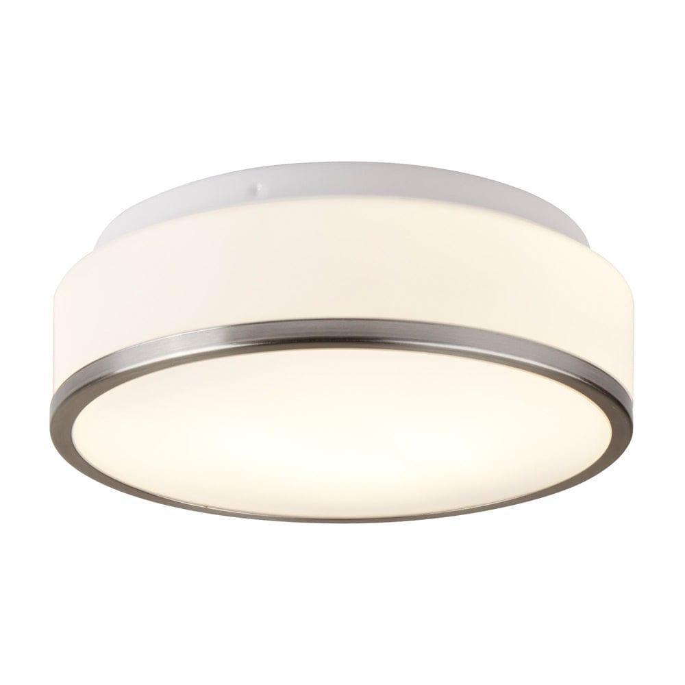 cheese flush bathroom ceiling light opal white glass shade 28cm by searchlighting lighting, living room image