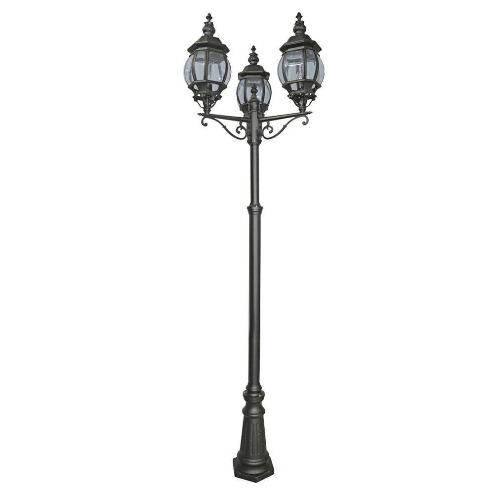 bel aire 3 light black outdoor lamp post 7173 3