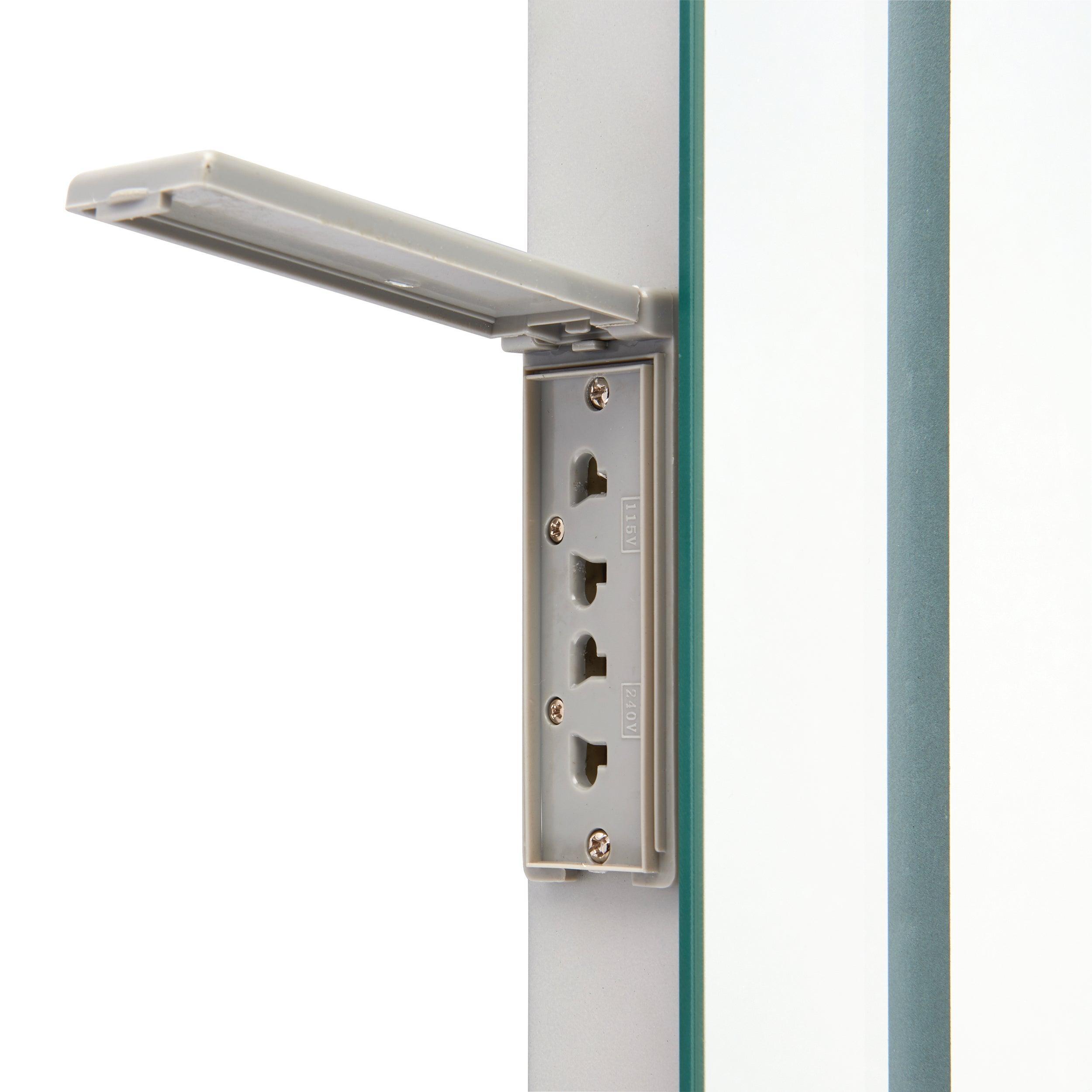 glimpse led bathroom shaver mirror ip44 4w by saxby lighting, close up image 433