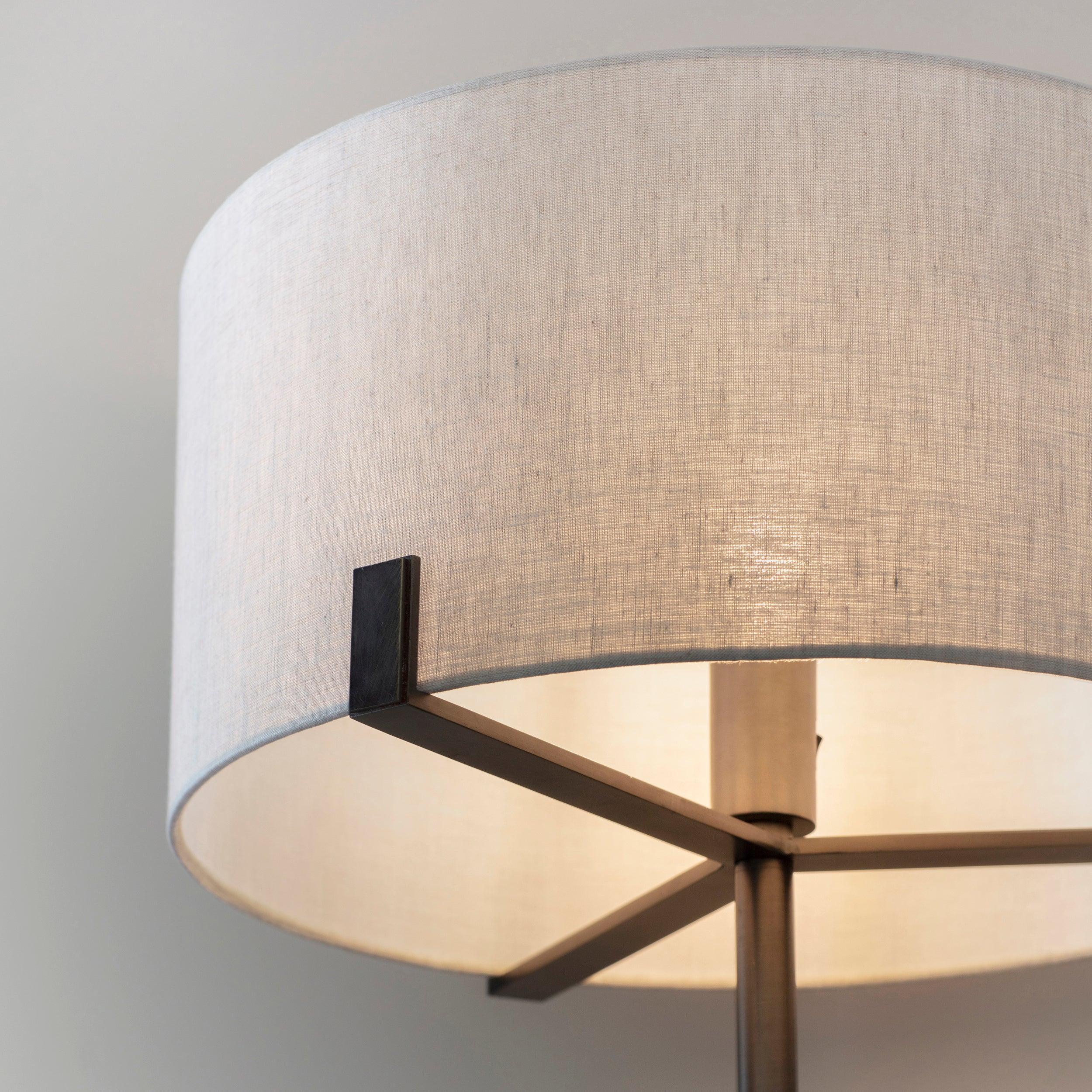 hayfield bronze floor lamp by Endon Lighting Living room close up image