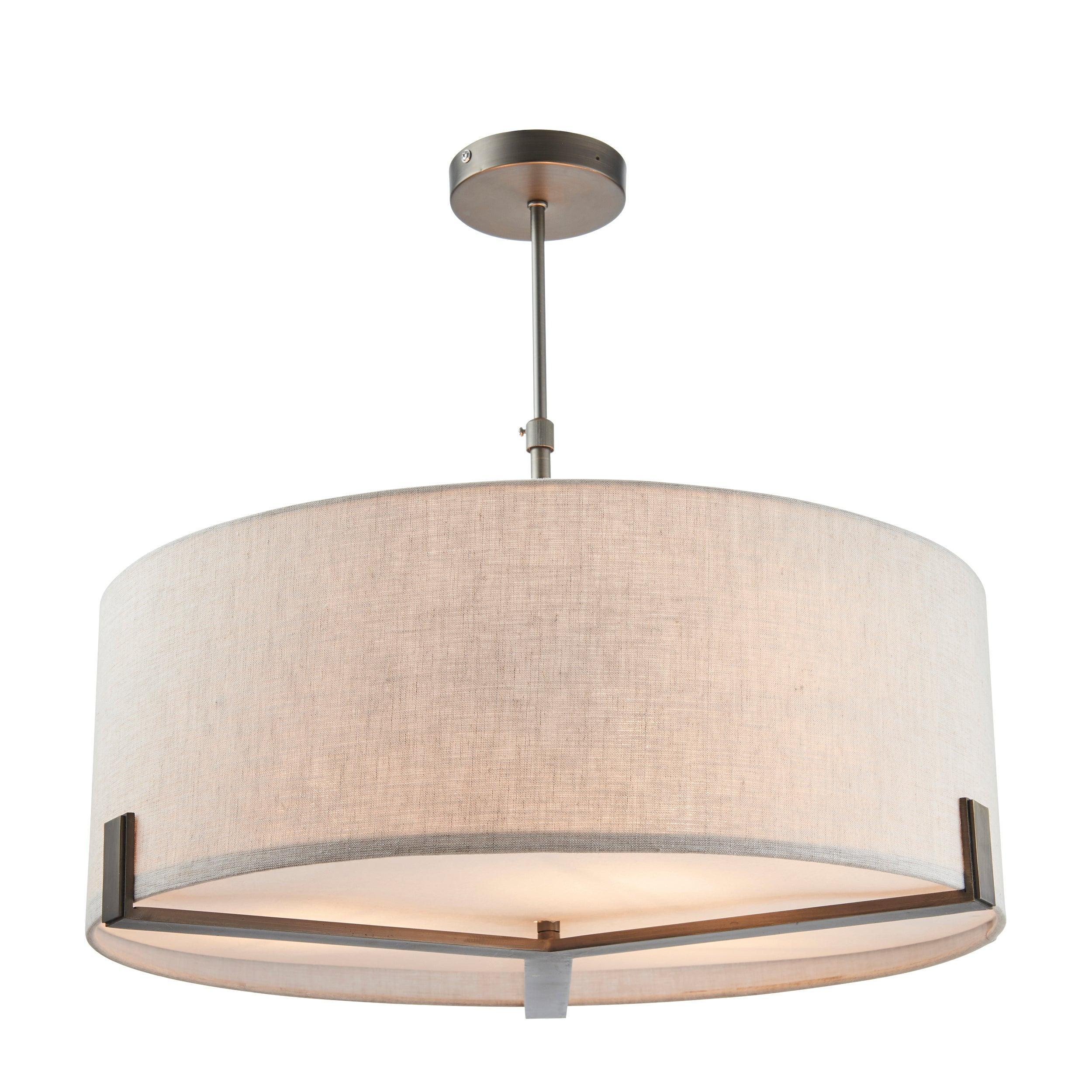 Endon Hayfield 3 Light Brushed Bronze Pendant Ceiling Light-Ceiling Pendant Lights-Endon Lighting Living Room Close Up Lighting Tiffany Lighting Direct