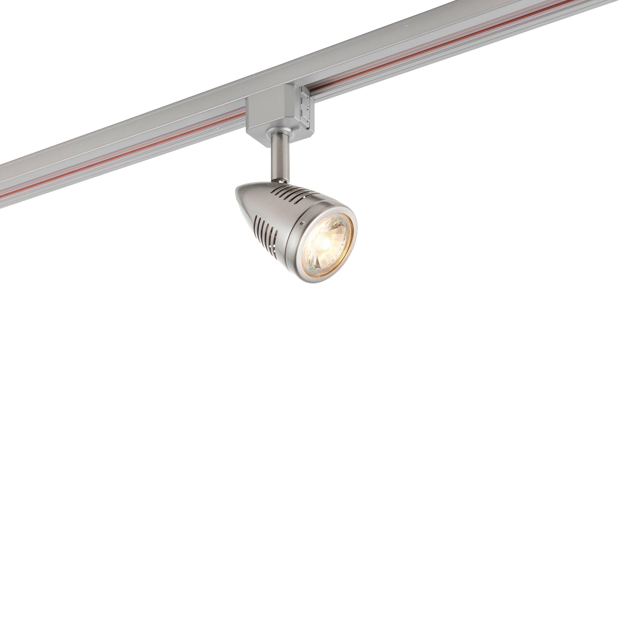 bullett satin chrome track spotlight by saxby lighting, close up image 409