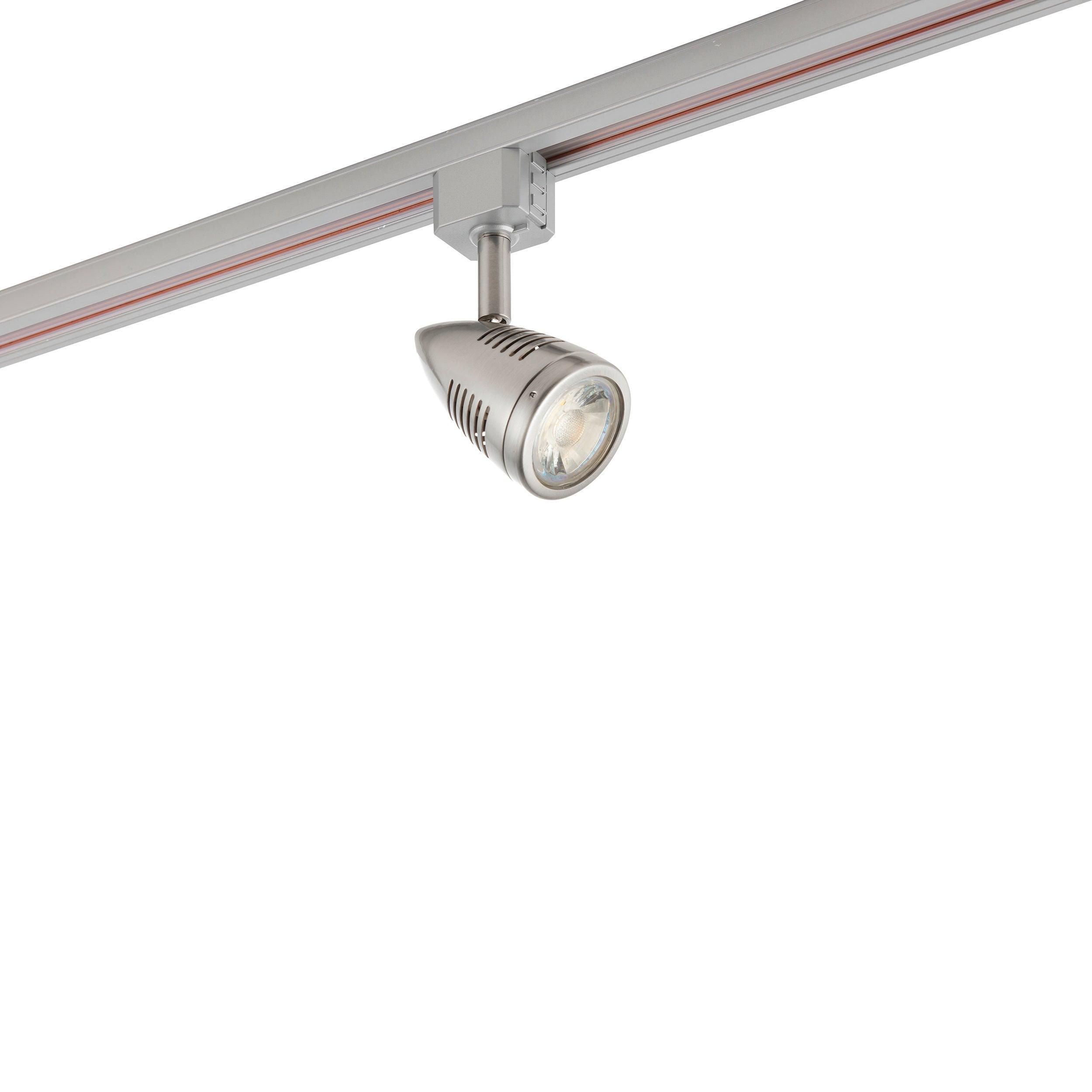 bullett satin chrome track spotlight by saxby lighting, close up image 355