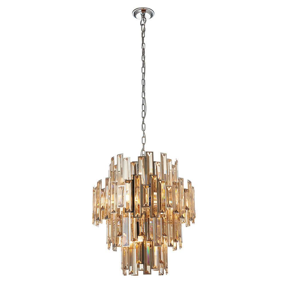 Endon Viviana 12 Light Tinted Champagne Crystal Chandelier-Endon Lighting hallway lighting photo Tiffany Lighting Direct