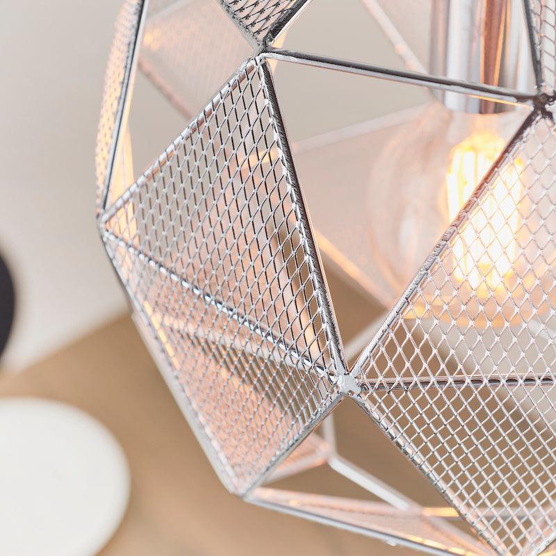 Endon Armour Chrome 1 Light Pendant-Ceiling Pendant Lights-Endon Lighting Hallway Lighting Close upTiffany Lighting Direct