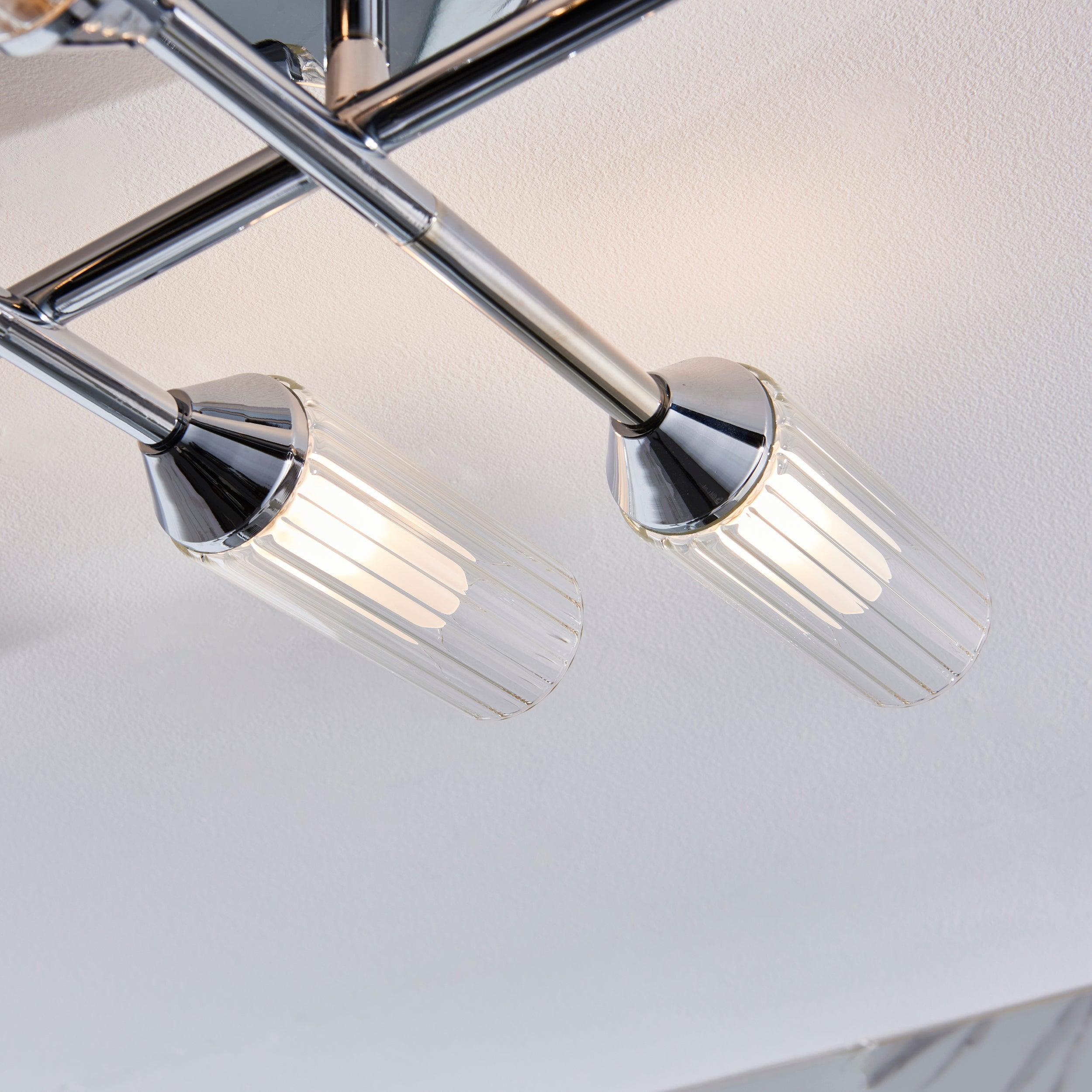 oundle 6 light chrome bathroom semi flush ceiling light Hallway Lighting Image