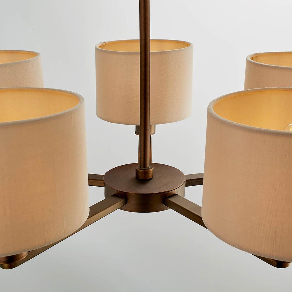 Endon Daley 5 Light Bronze Finish Pendant Ceiling Light-Ceiling Pendant Lights-Endon Lighting Hallway Lighting Close upTiffany Lighting Direct