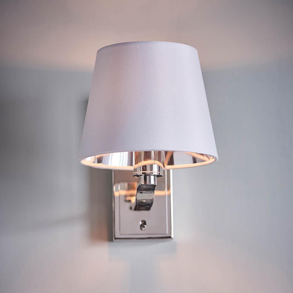 harvey nickel finish wall light by Endon Lighting Bedroom Hero Shot