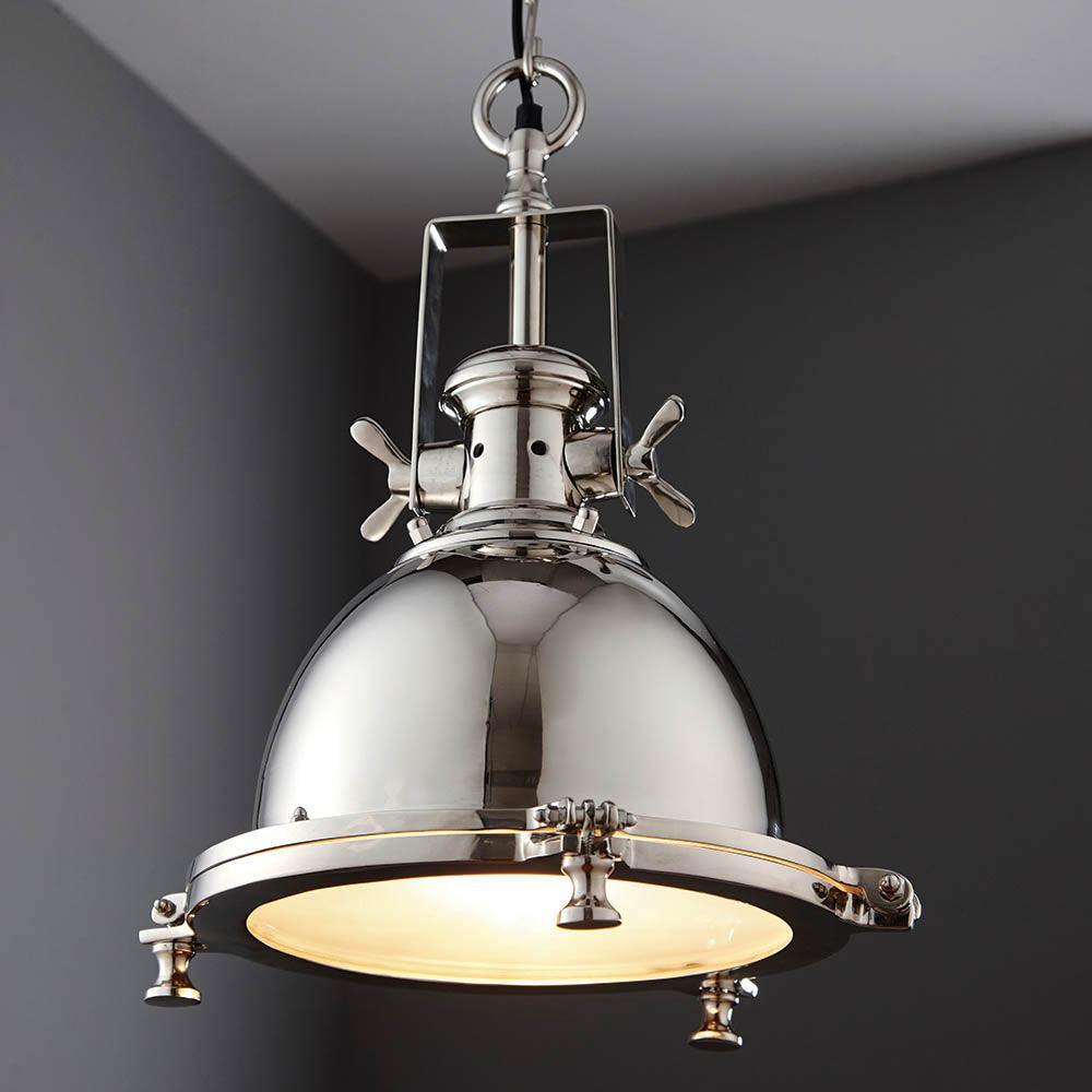 Endon Fenton 1 Light Polished Nickel Pendant Ceiling Light-Ceiling Pendant Lights-Endon Lighting living room 2nd close upTiffany Lighting Direct