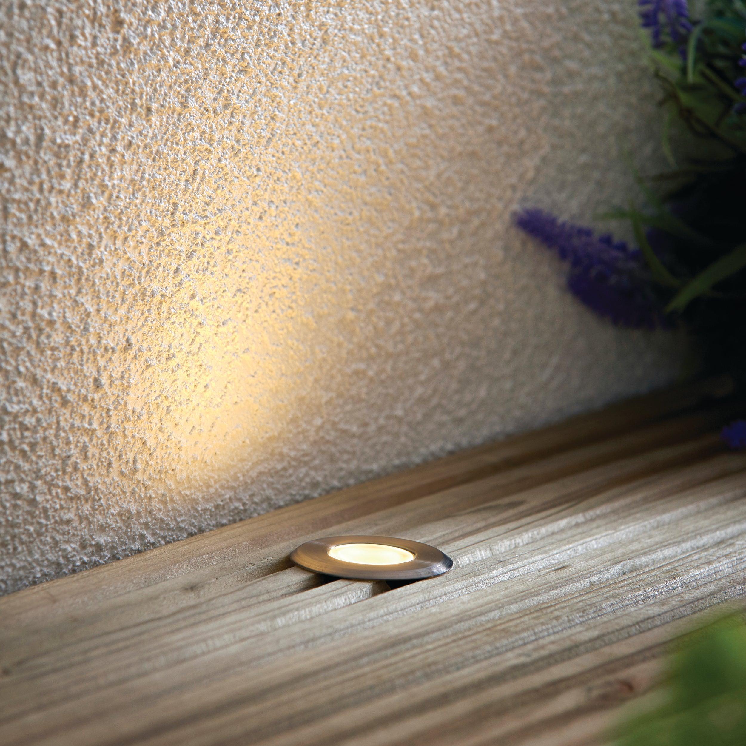cove warm white led decking light ip67 0 8w by saxby lighting, close up image 73
