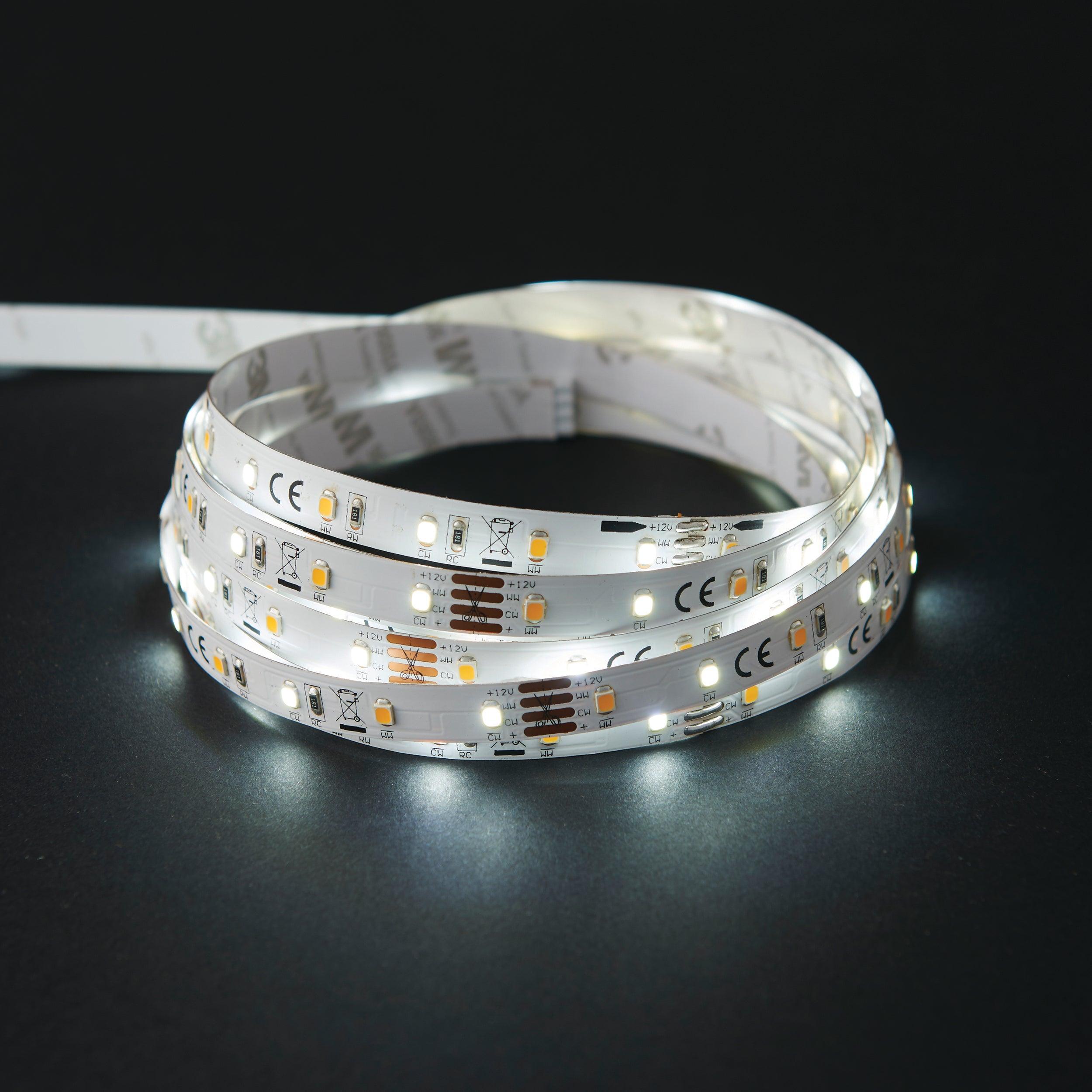 flexline 12v 5m variable white led strip light kit 24w by saxby lighting, close up image 245