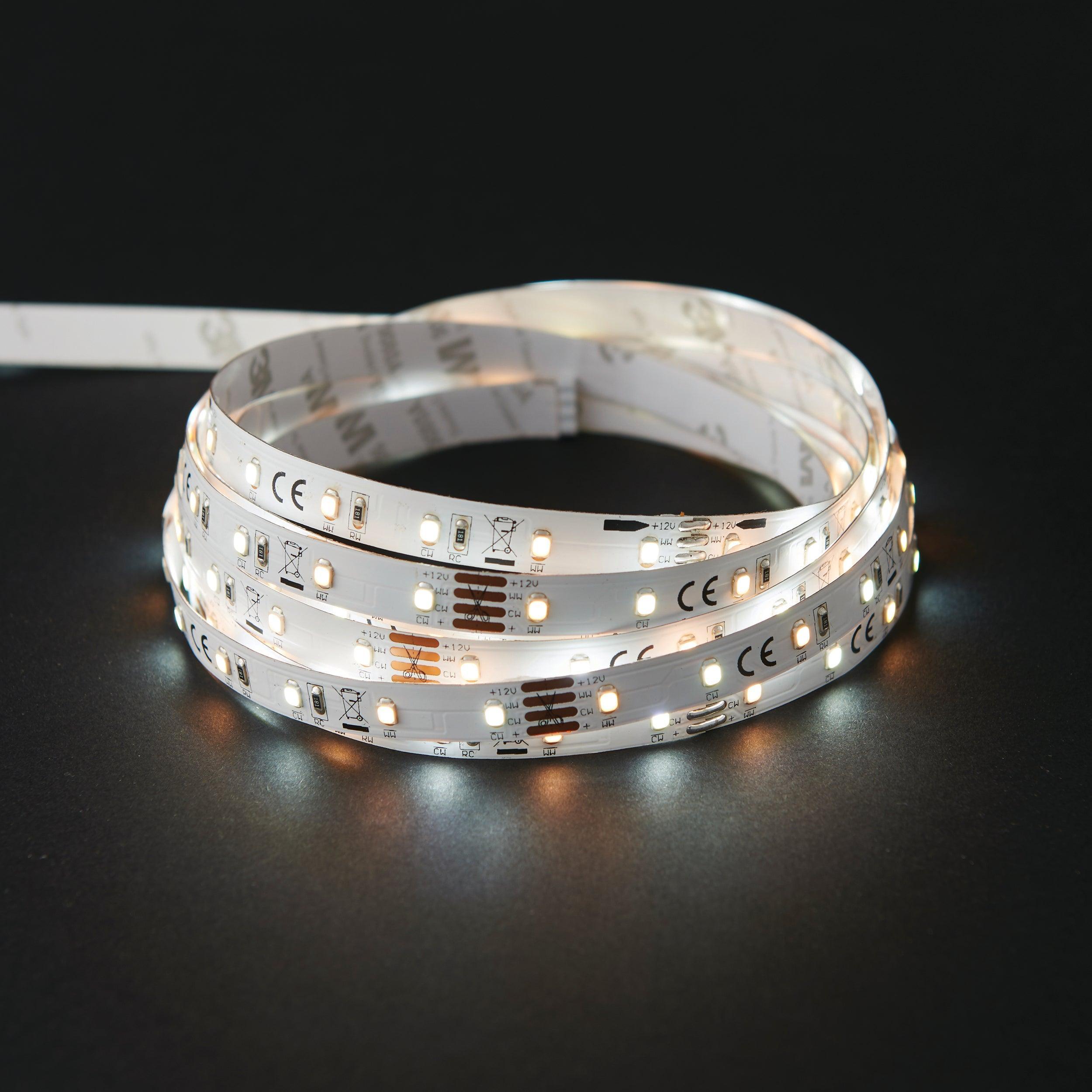 flexline 12v 5m variable white led strip light kit 24w by saxby lighting, close up image 199