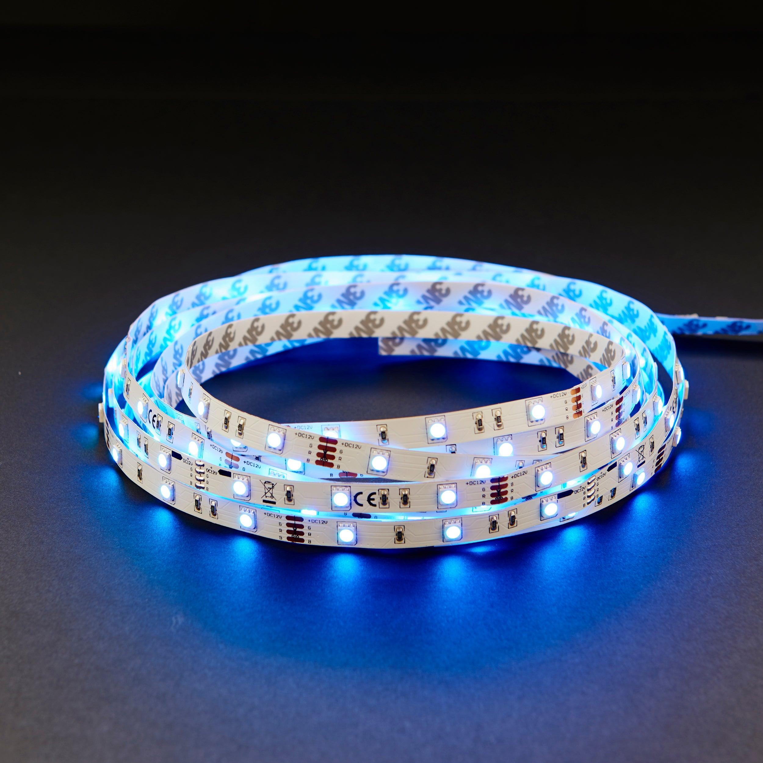 flexline 12v 5m colour changing led strip light kit 24w by saxby lighting, close up image 391